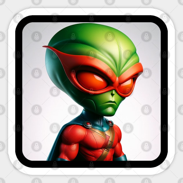 Martian Alien Caricature #12 Sticker by The Black Panther